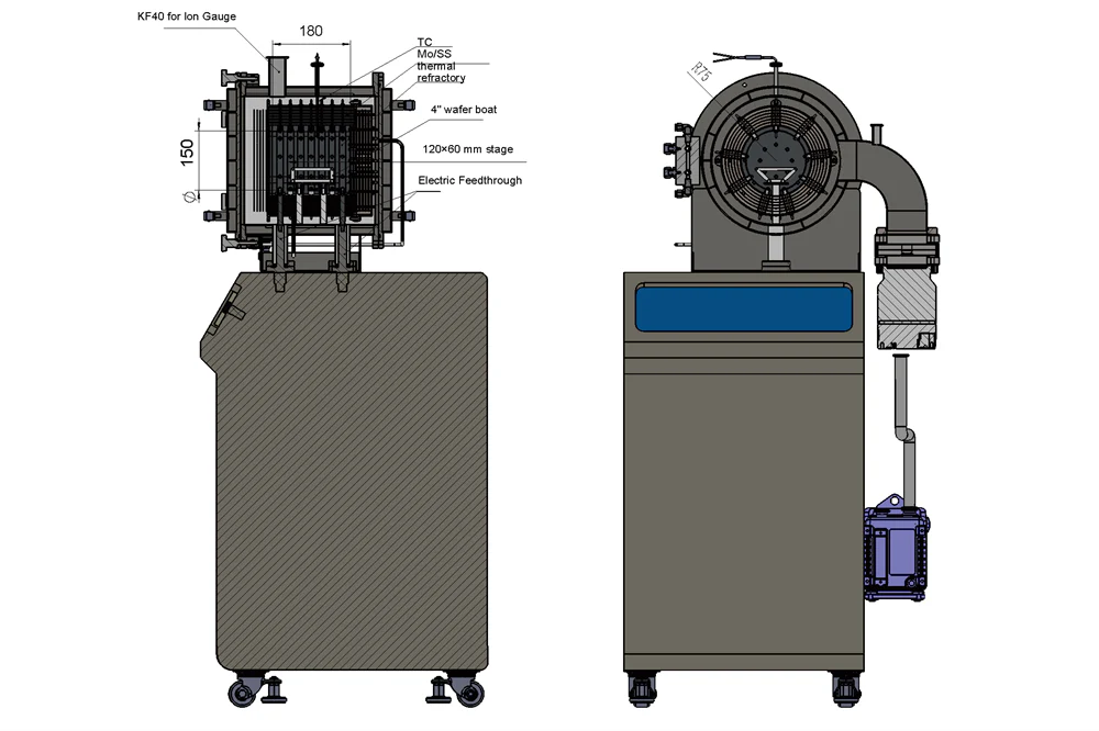 1400°C Cold Wall High Vacuum Chamber Furnace (Ø100×120 mm) -  HVF-1400X-CW - Image 9