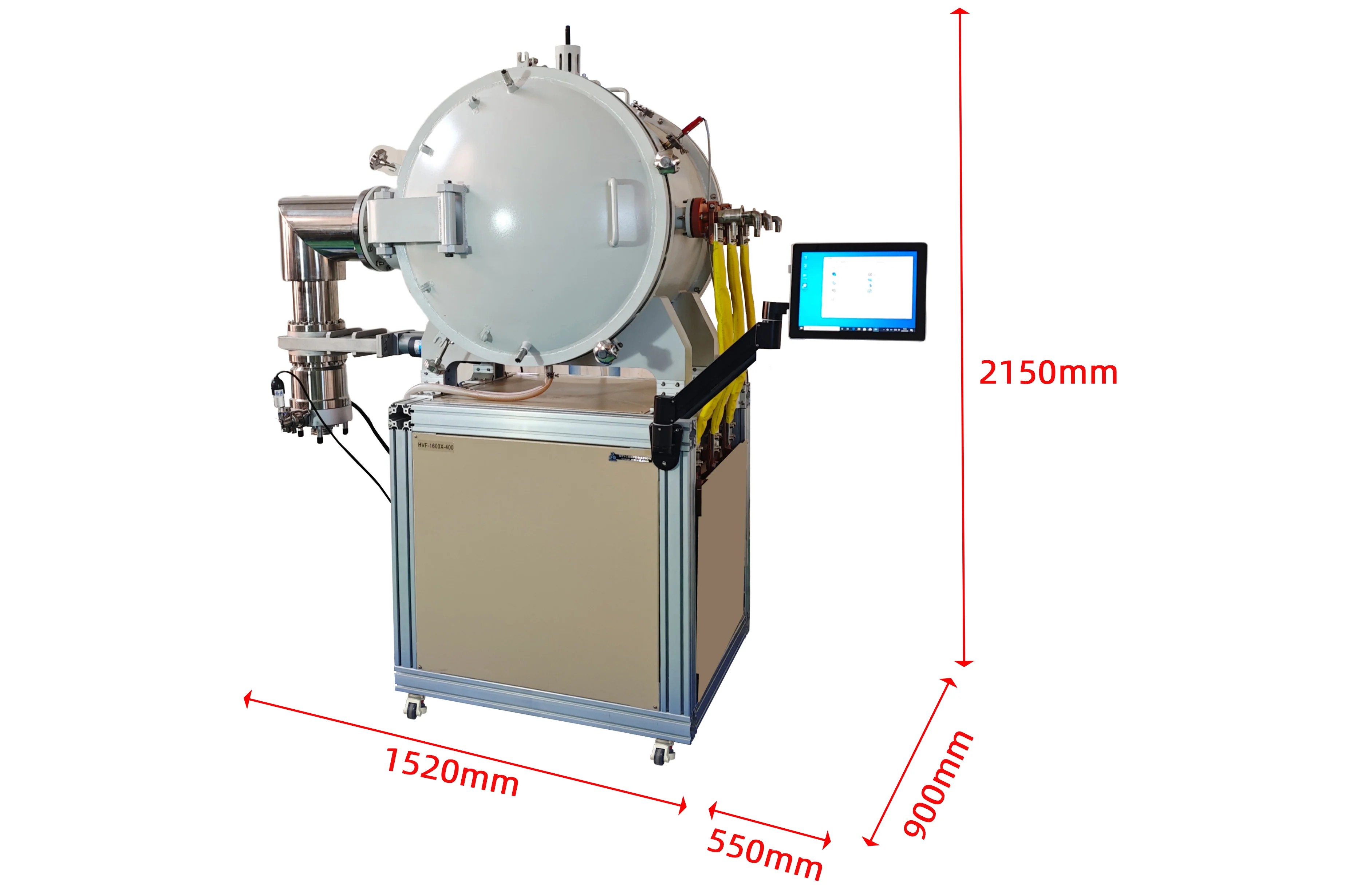 1600°C Cold-wall High Vacuum Furnace (Heating Area 200×200×300mm) - HVF1600X12L - Image 4