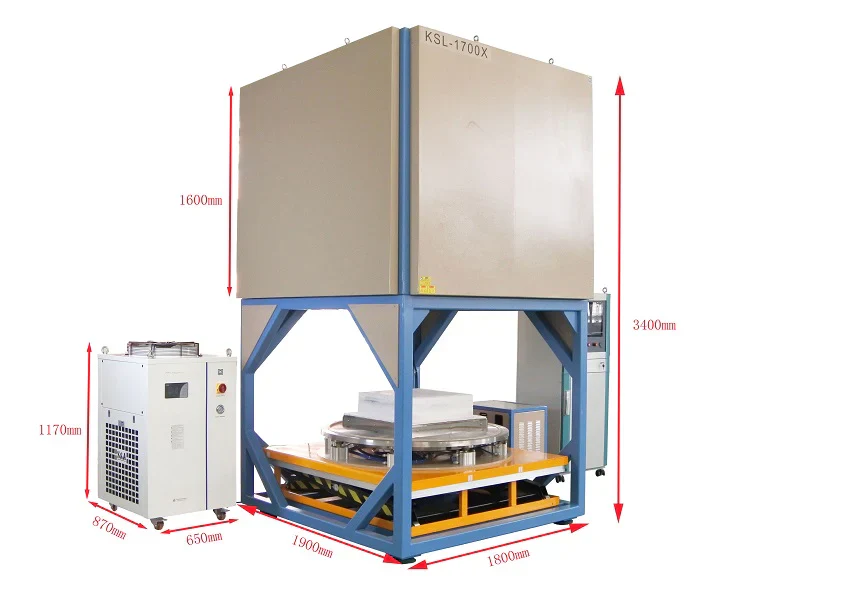 1300 or 1700ÂșC Max. Bottom Loaded Inert Gas Atmosphere Box Furnace, (24x24x24", 216L) - KSL-GS216 - Image 3