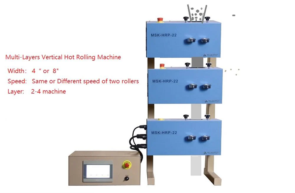 200°C Vertical Hot Rolling Press ( 4") w/ Asynchronous Rolling Speed & Pressure Display- MSK-HRP-22 - Image 4