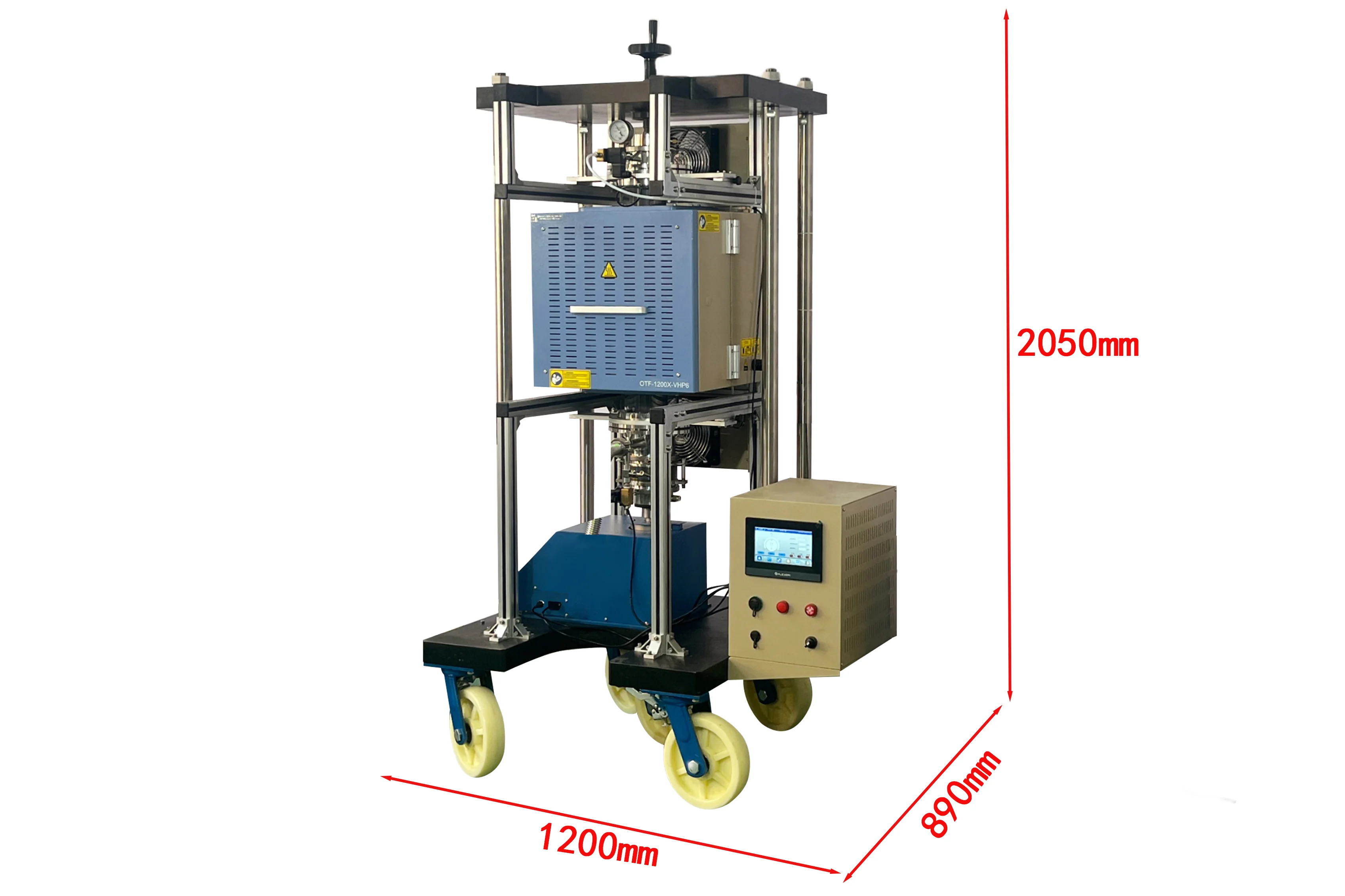 1100°C Max  Vacuum Hot Press Furnace with 6" Tube up to 20 T - OTF1200XVHP6 - Image 4