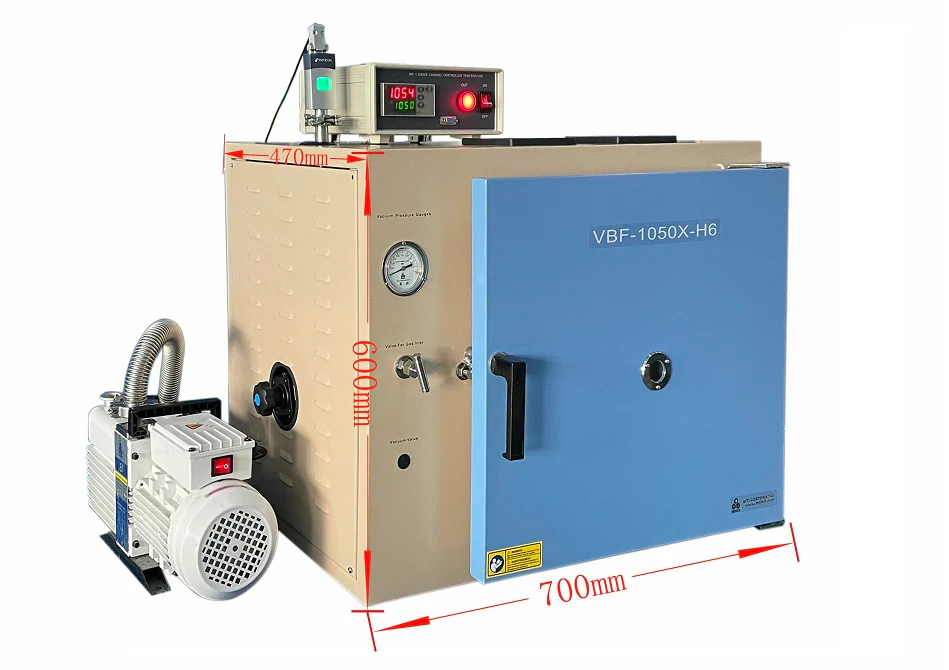 Vacuum Box Furnace (10x8x5", 6L, 1050°C Max, 10-4 torr ) w/ Temp Controller - VBF-1050X-H6 - Image 4